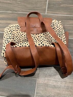 Universal Thread Cheetah-Print Backpack with Brown Leather Trim